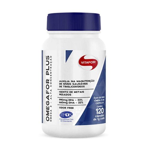 Omegafor Plus EPA 33% 990mg | DHA 22% 660mg (Omega 3) 120 Capsulas - Vitafor