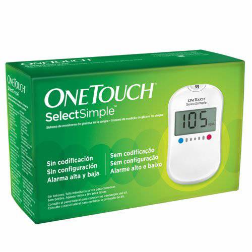 One Touch Select Simple com 10 Tiras e 10 Lancetas