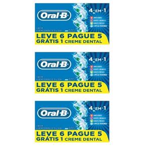 Oral B 4em1 Creme Dental 70g - Kit com 03