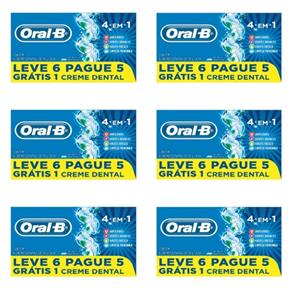 Oral B 4em1 Creme Dental 70g - Kit com 06