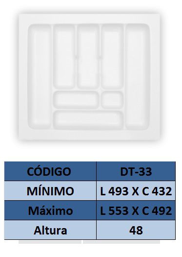 Organizador de Talher Ajustável Medidas Máximas: 553mm X 492mm) OG-33 - Moldplast