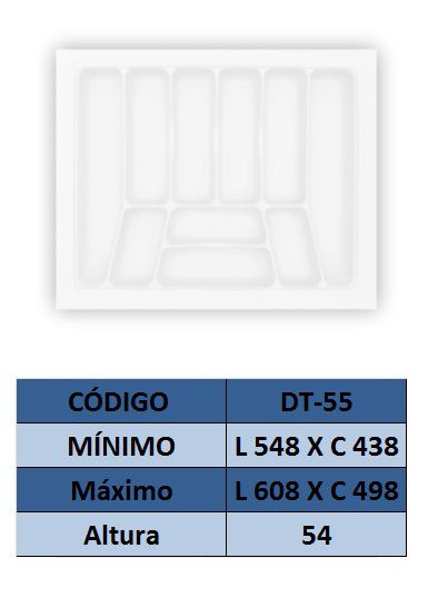 Organizador de Talher Ajustável Medidas Máximas: 608mm X 498mm) OG-55 - Moldplast