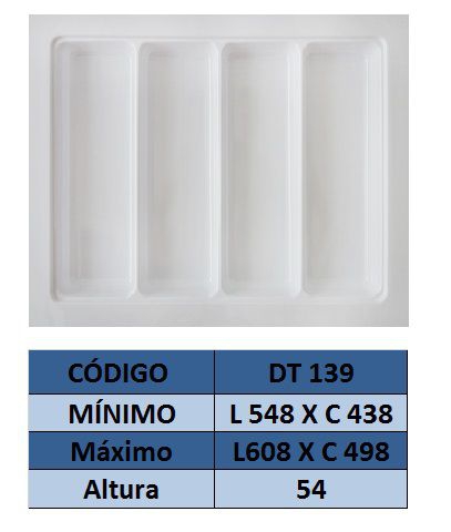 Organizador de Talher Ajustável Medidas Máximas: 610mm X 495mm) OG-139 - Moldplast