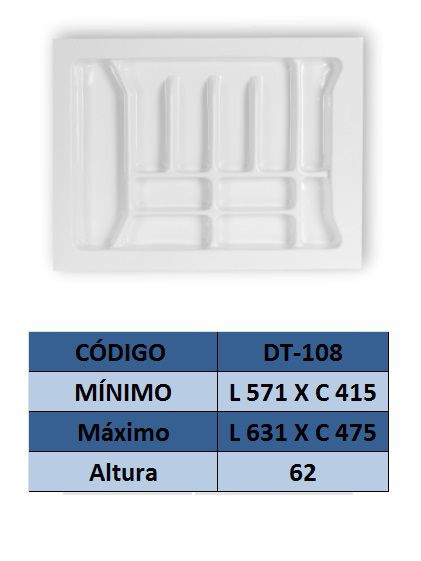 Organizador de Talher Ajustável Medidas Máximas: 631mm X 475mm) OG-108 - Moldplast