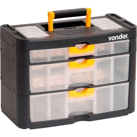 Organizador Plástico com 2 Compartimentos Externos - Opv0400 - Vonder