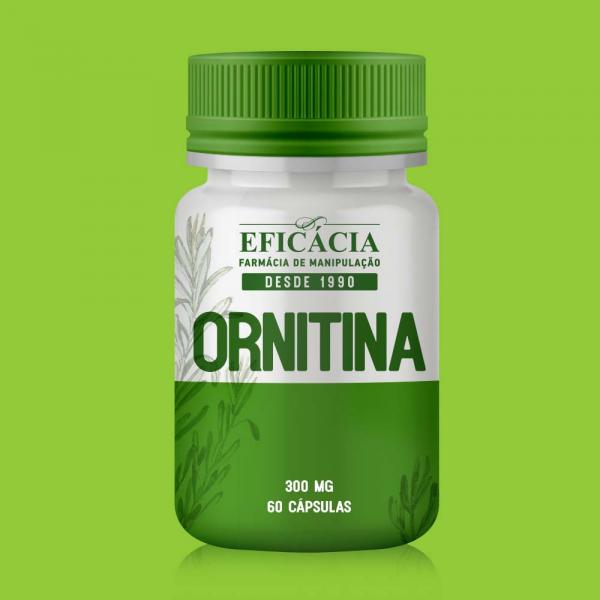 Ornitina 300 Mg - 60 Cápsulas - Farmácia Eficácia
