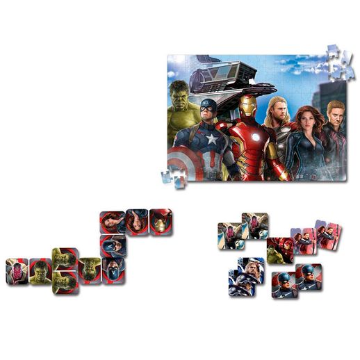 Os Vingadores Super Kit (Quebra Cabeça + Memória + Dominó) - Toyster
