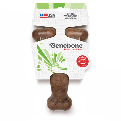Osso de Nylon Benebone Wishbone Bacon Pequeno- Made In Usa