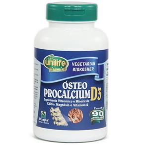 Ósteo Procalcium D3 950mg Cálcio, Magnésio e Vitamina D3 - Unilife - Natural - 90 Cápsulas