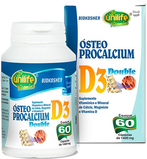 Osteo Procalcium D3 Double Unilife 60 Capsulas 1400mg