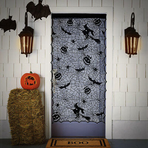 Tudo sobre 'Ourwarm Halloween Decorações Props Spiderweb Lace Porta Decoração de Cortina'