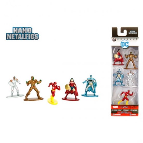 Pack C/ 5 Figuras DC Comics Nano Metalfigs Jada Toys Minimundi.com.br