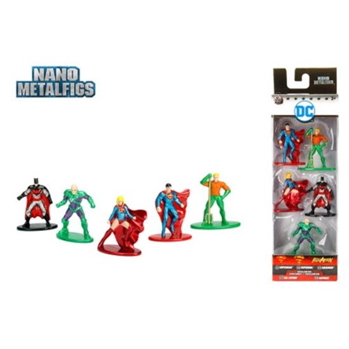 Pack C/ 5 Figuras DC Comics 2 Nano Metalfigs Jada Toys
