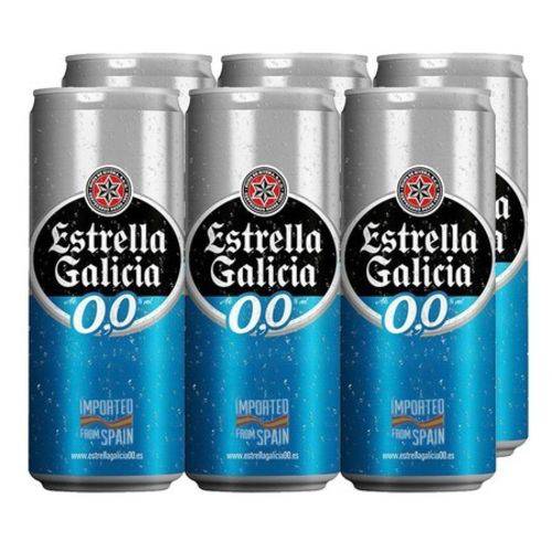 Pack Cerveja Espanhola Lata Estrella Galicia Zero 0,0 (6x330ml)