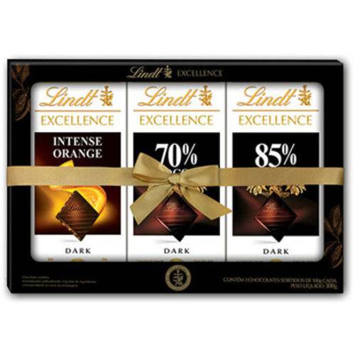 Pack com 3 Chocolate Suíço LINDT Excellence Sortidos Barra 100g Cada
