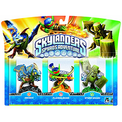Tudo sobre 'Pack Skylanders Spyro's Adventures - Drobot / Flameslinger / Stump Smash (3 Bonecos) - Activision'