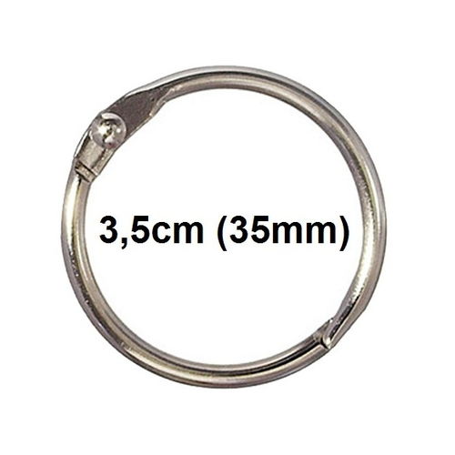 Pacote com 12 Argolas Articulada 3,5cm (35mm) P/ Encadernação