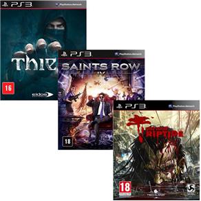 Pacote de Jogos com Dead Island Riptide PS3 + Saints Row IV PS3 + Thief PS3