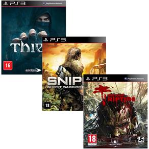 Pacote de Jogos com Dead Island Riptide PS3 + Sniper Ghost Warrior PS3 + Thief PS3
