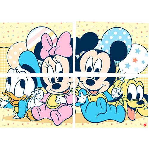 Painel Baby Mickey e Amigos Regina Festas com 1 Unidade 126x88cm