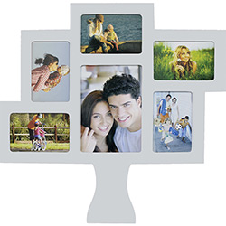 Painel de Fotos Árvore da Família (53x56x3cm) Branco para 6 Fotos - Kapos