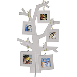 Painel de Fotos Árvore da Família (62x46x3cm) Branco para 5 Fotos - Kapos