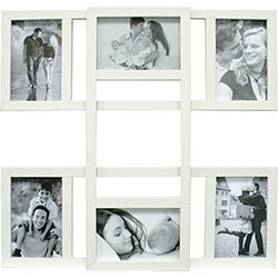 Painel de Fotos Fine (42x48x1cm) Branco para 6 Fotos - Kapos
