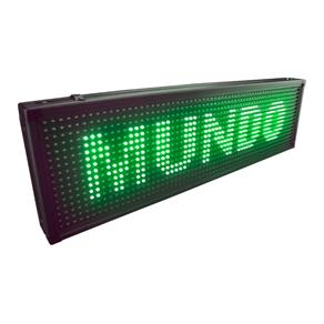 Painel de LED Letreiro Programável Verde 68cmx20cm USB