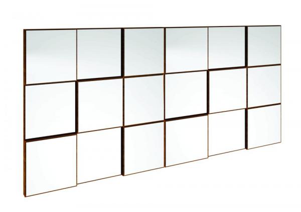 Painel Decorativo Quadriculado 3D 150cm - Dalla Costa - Nobre/ Espelho