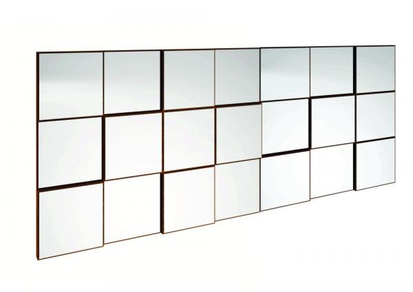 Painel Decorativo Quadriculado 3D 175 Cm - Dalla Costa - Nobre/ Espelho