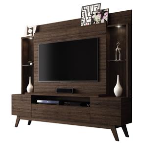 Painel Home Linea Brasil Taurus para TV's de Até 55" - Castanho / Wengue