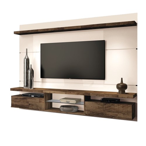 Painel Home Suspenso Livin 2.2 Tv 60 Pol Off White e Deck Hb Mã³veis