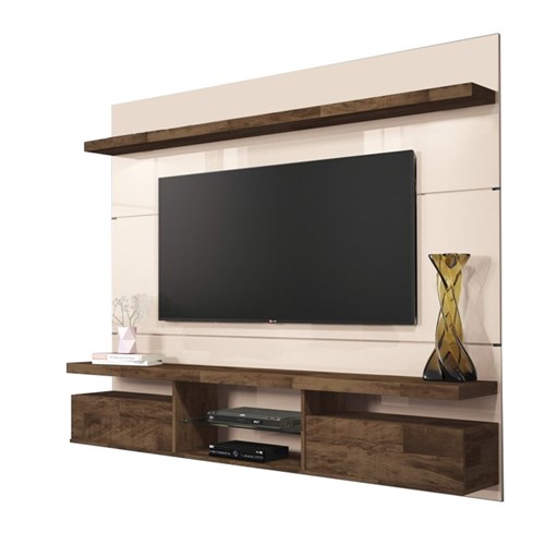 Painel Home Suspenso Livin 1.8 Tv 55 Pol Off White e Deck Hb Mã³veis