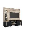 Painel Home Theater Vitral Aspen/preto - Hb Móveis