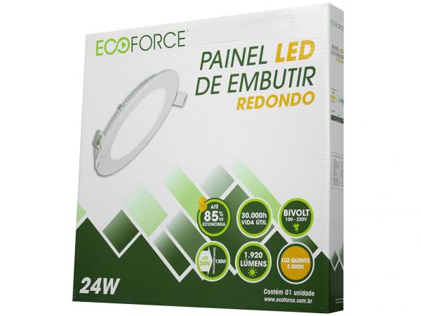 Painel LED de Embutir 24W Luz Amarela - Ecoforce 17120