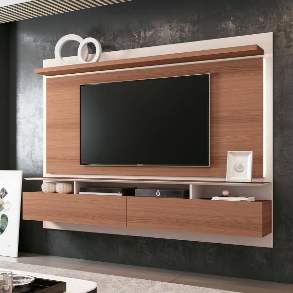Painel P/ TV 60" Home Suspenso Limit 2.2 HB Móveis Nature/Off White - Hb Moveis
