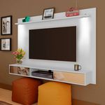 Painel para Tv Até 55 Polegadas com 2 Gavetas Platinum Cor Branco C/ Led Artely