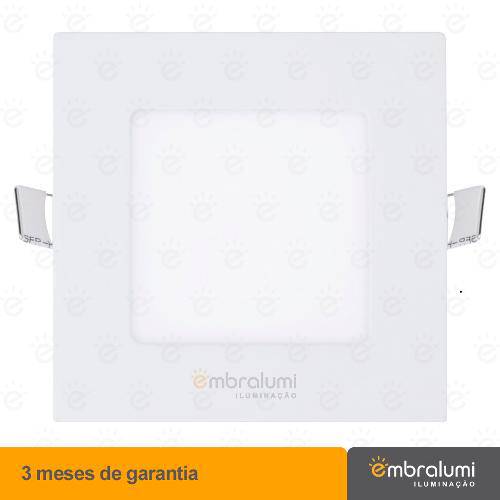 Painel Plafon Luminária Led Embutir 6w Branco Frio- Bivolt- Embralumi