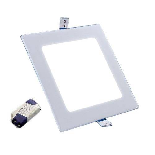 Painel Plafon Luminaria Led Quadrado Embutir Ultra Slim 6w - Branco Frio