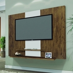 Painel Sala para TV até 42 polegadas Amêndoa Wood com Branco Don - Lojas GD