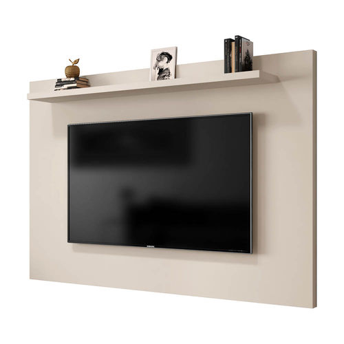 Painel Suspenso para Tv Até 50 Polegadas Largura 136 Cm Cor Off White com Prateleira Superior