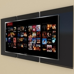 Painel Tv pequeno moderno preto com cinza