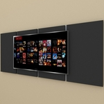 Painel Tv pequeno moderno preto com cinza