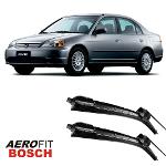 Palhetas Limpador Parabrisa Bosch Aerofit Par - Honda Civic 2002 - Af340