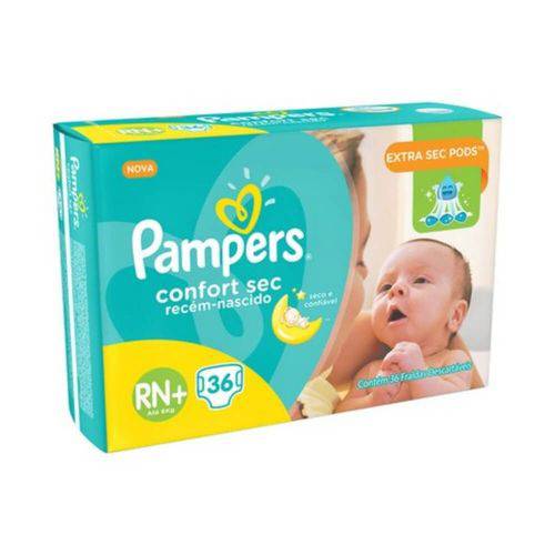 Pampers Comfort Sec Fralda Infantil Rn C/36