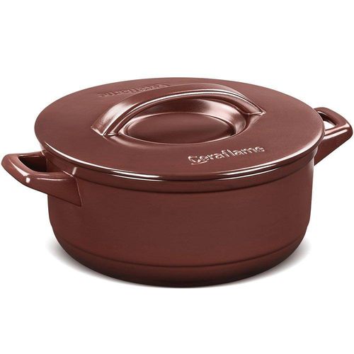 Tudo sobre 'Panela Caçarola Ceraflame Duo+ em Cerâmica Marrom Chocolate 28cm 6 Litros'