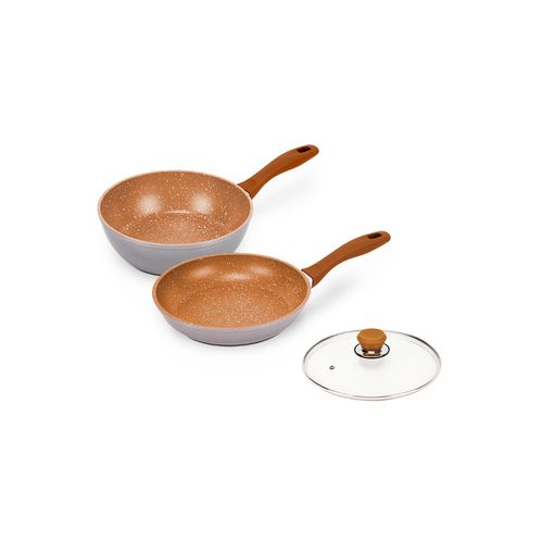 Tudo sobre 'Panela Day By Day 24cm Flavorstone + Panela Sauté Grand 24cm Flavorstone Cobre Color Edition + Tampa'