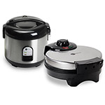 Tudo sobre 'Panela de Arroz 7 Xícaras Inox + Aparelho de Waffle Inox 110V C/ 2 Anos Garantia - Fun Kitchen'