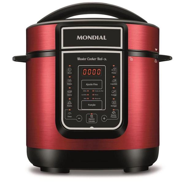Panela de Pressão Elétrica Mondial Master Cooker Vermelha 127V