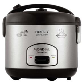 Panela Eletrica Mondial Pratic Rice & Vegetables 4 Premium, Capacidade 1 Litro, Preto/Prata Pe-04 - 110V